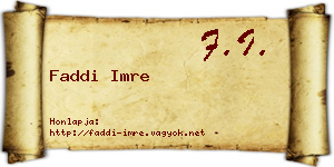 Faddi Imre névjegykártya